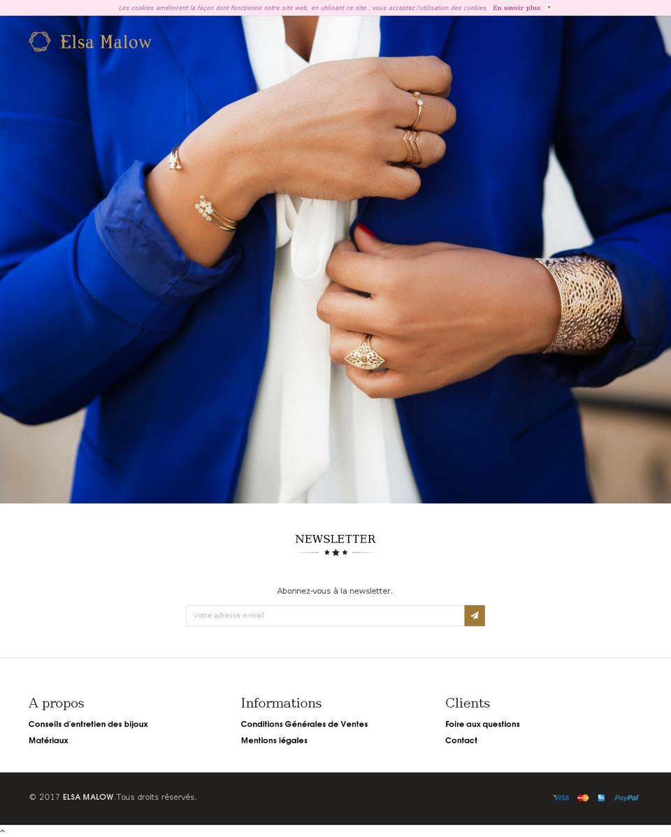 elsamalow.com shopify website screenshot