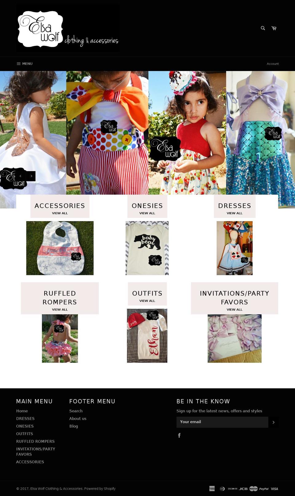 elsawolf.com shopify website screenshot