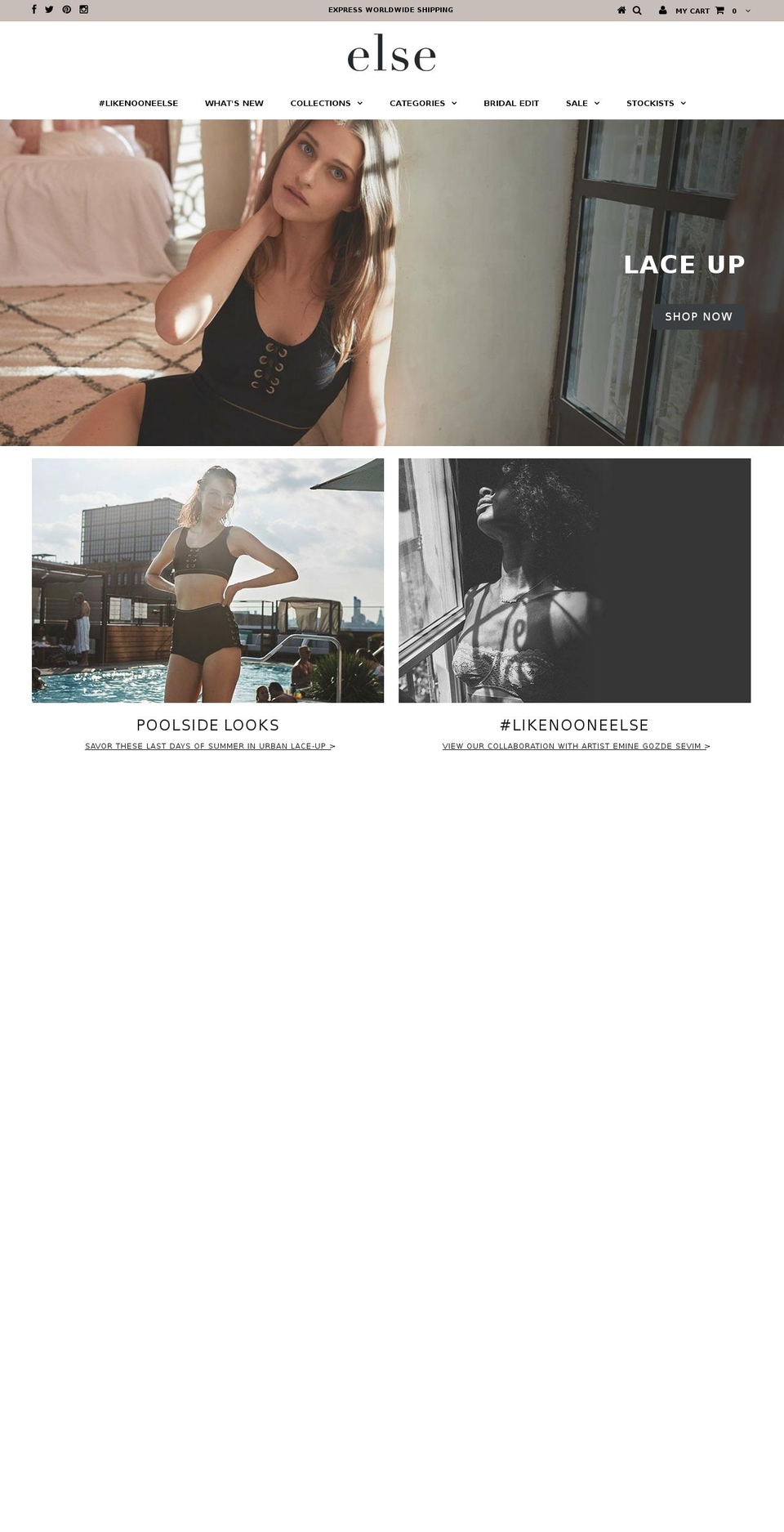 else-lingerie.com — Shopify storefront screenshot