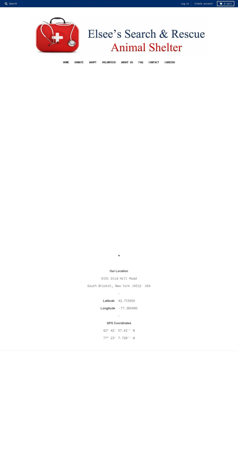 elseessearchandrescue.org shopify website screenshot