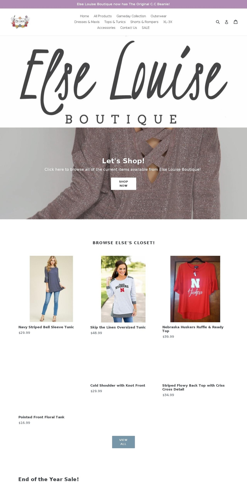 elselouiseboutique.com — Shopify storefront screenshot