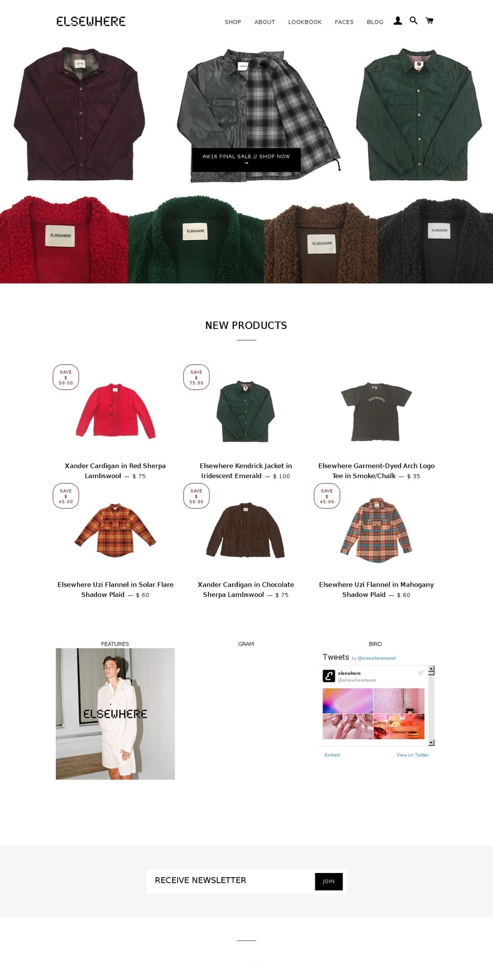 elsewhere-world.com shopify website screenshot