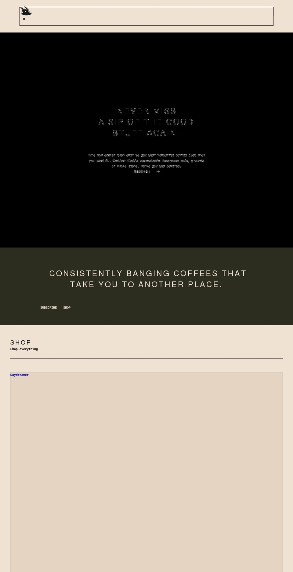 elsewherecoffee.com shopify website screenshot