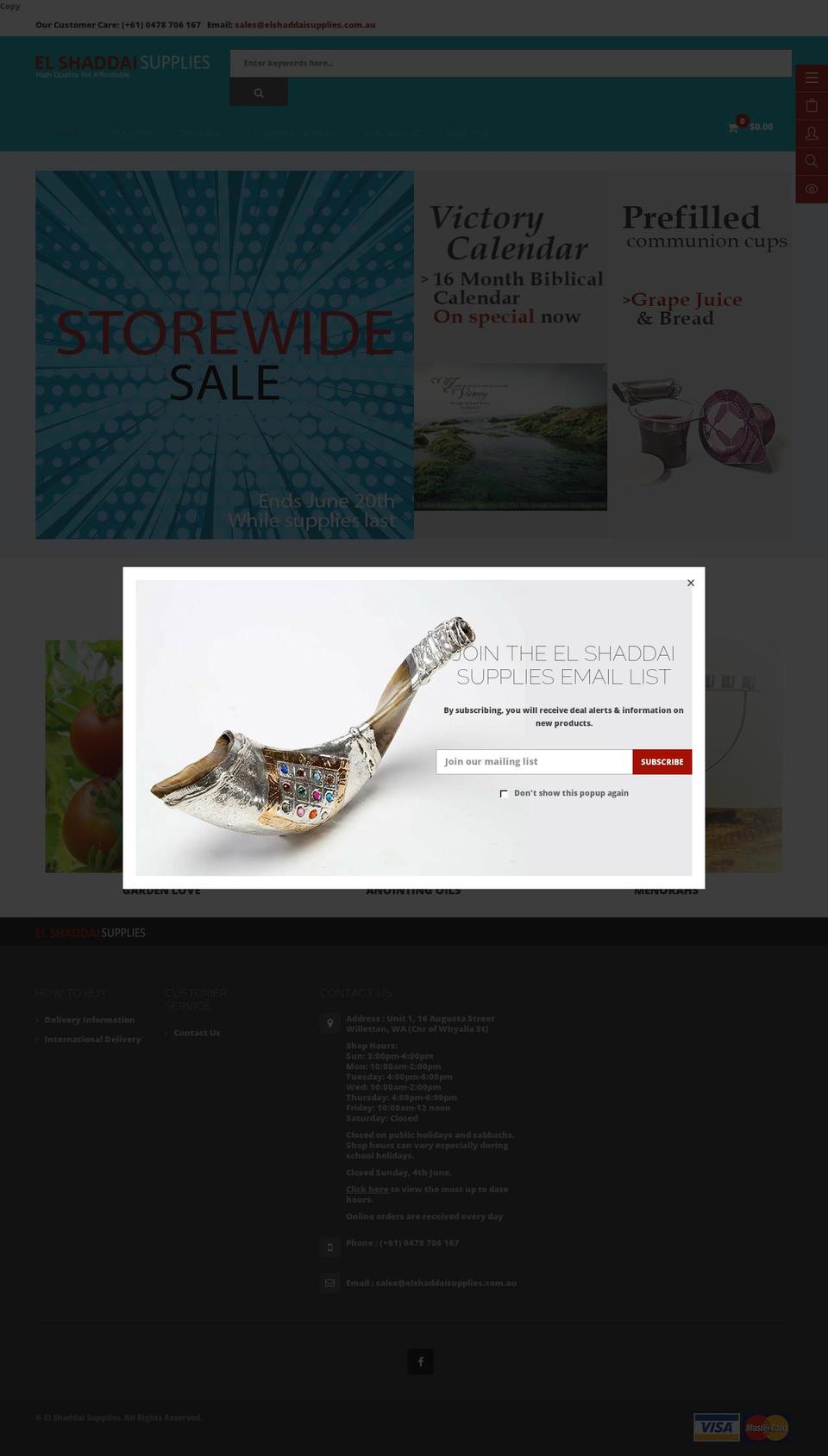 ss-revo-8 Shopify theme site example elshaddaisupplies.com.au