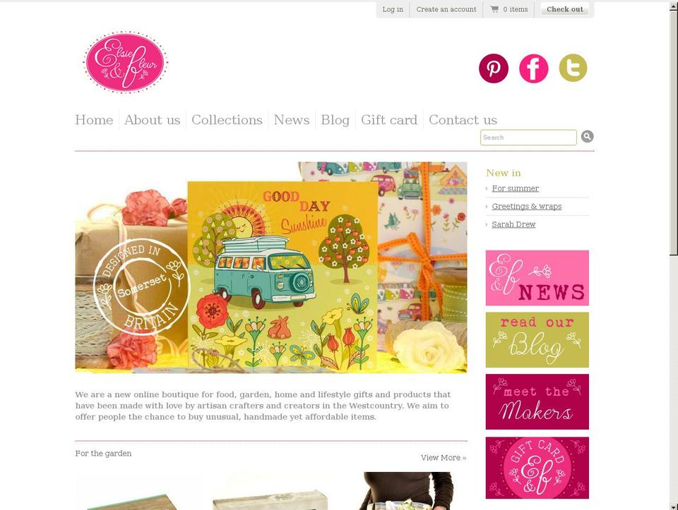 elsieandfleur.com — Shopify storefront screenshot