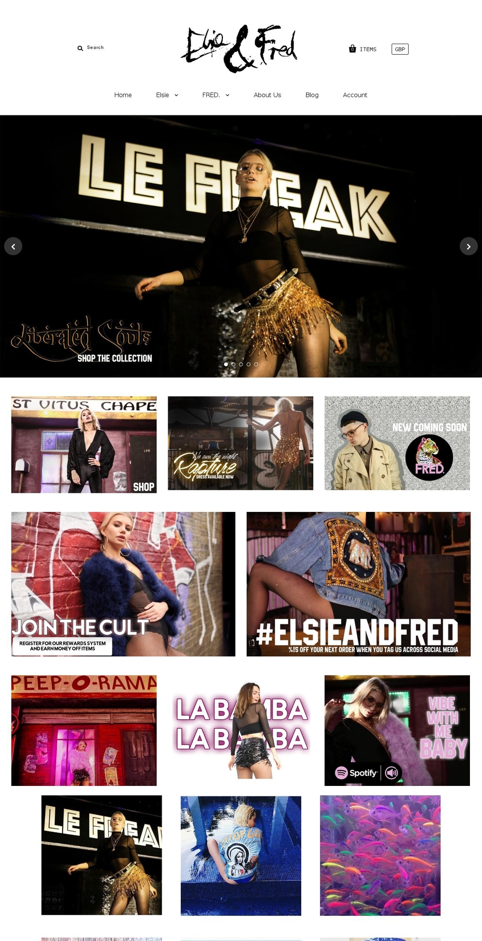 elsieandfred.com shopify website screenshot