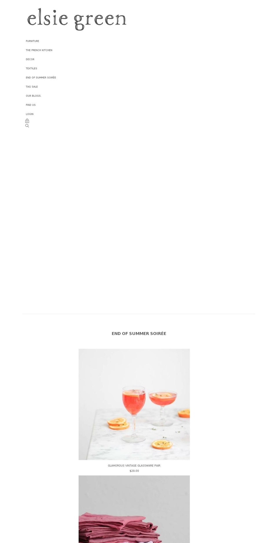 elsiegreen.com — Shopify storefront screenshot