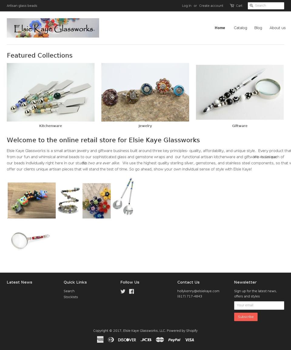 elsiekaye.com shopify website screenshot