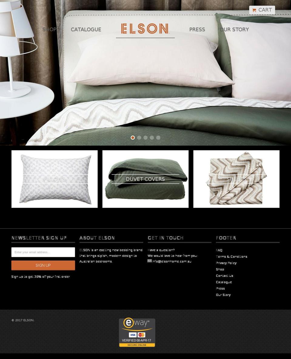 new-theme Shopify theme site example elsonhome.com