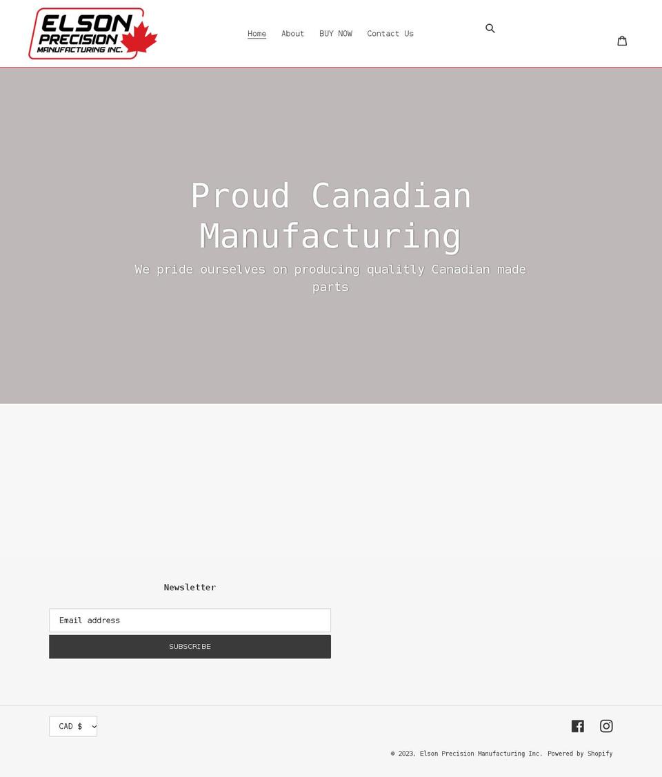 elsonprecision.com shopify website screenshot