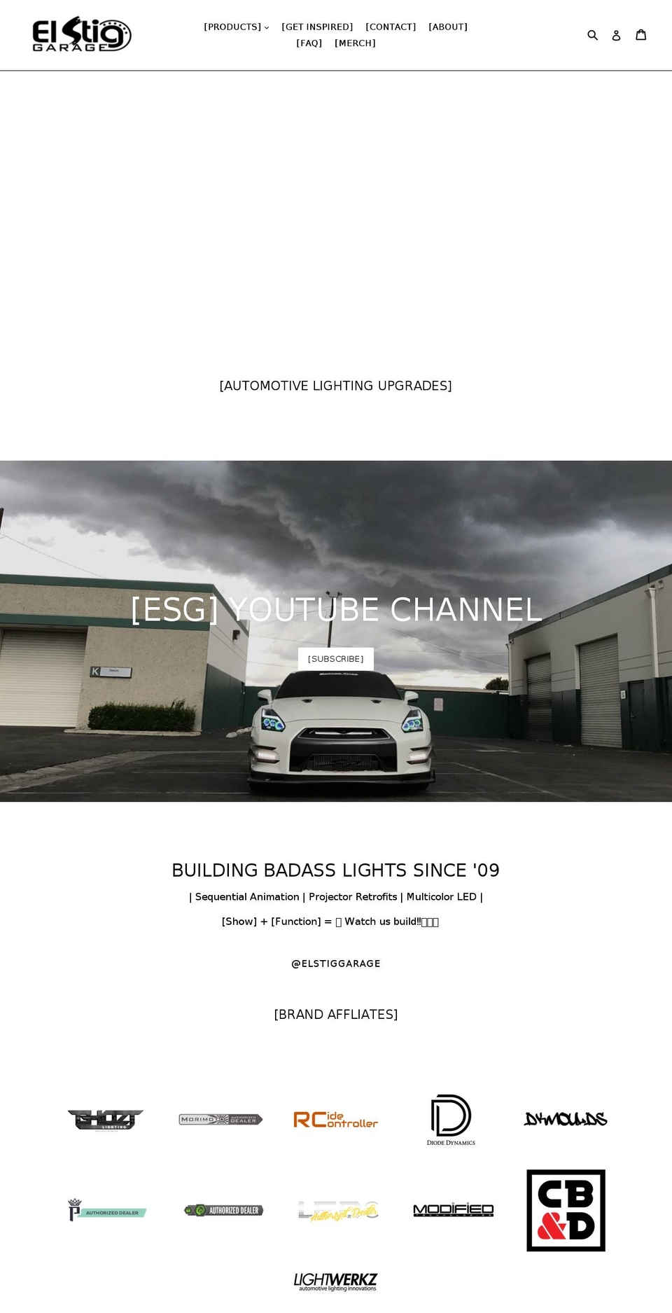 ESG Shopify theme site example elstiggarage.com