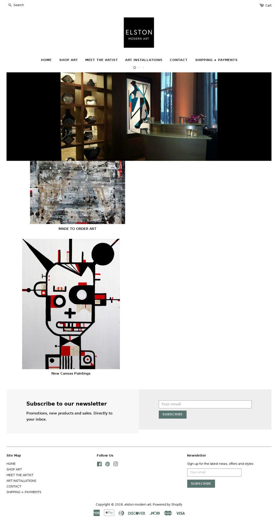elstonmodernart.com — Shopify storefront screenshot
