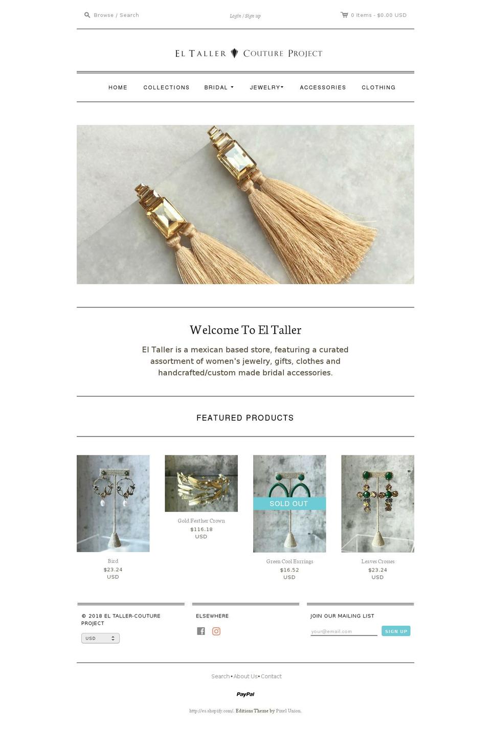 eltallermx.com — Shopify storefront screenshot