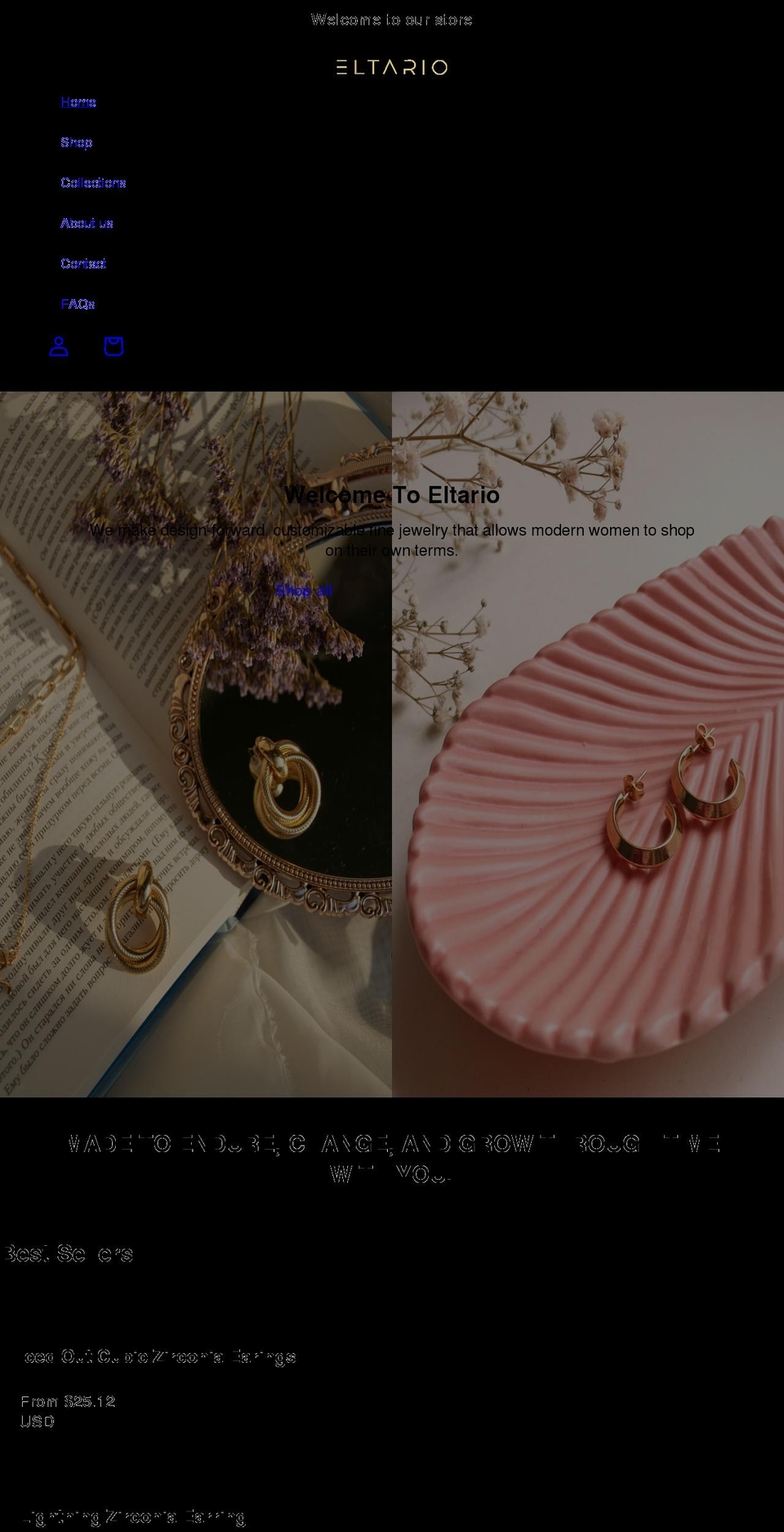 eltario.com shopify website screenshot