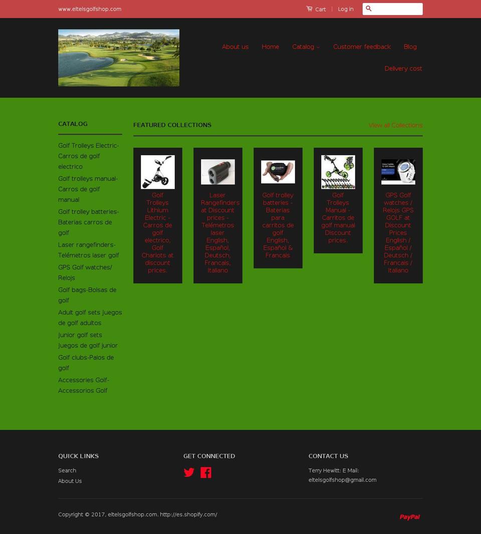 eltelsgolfshop.net shopify website screenshot