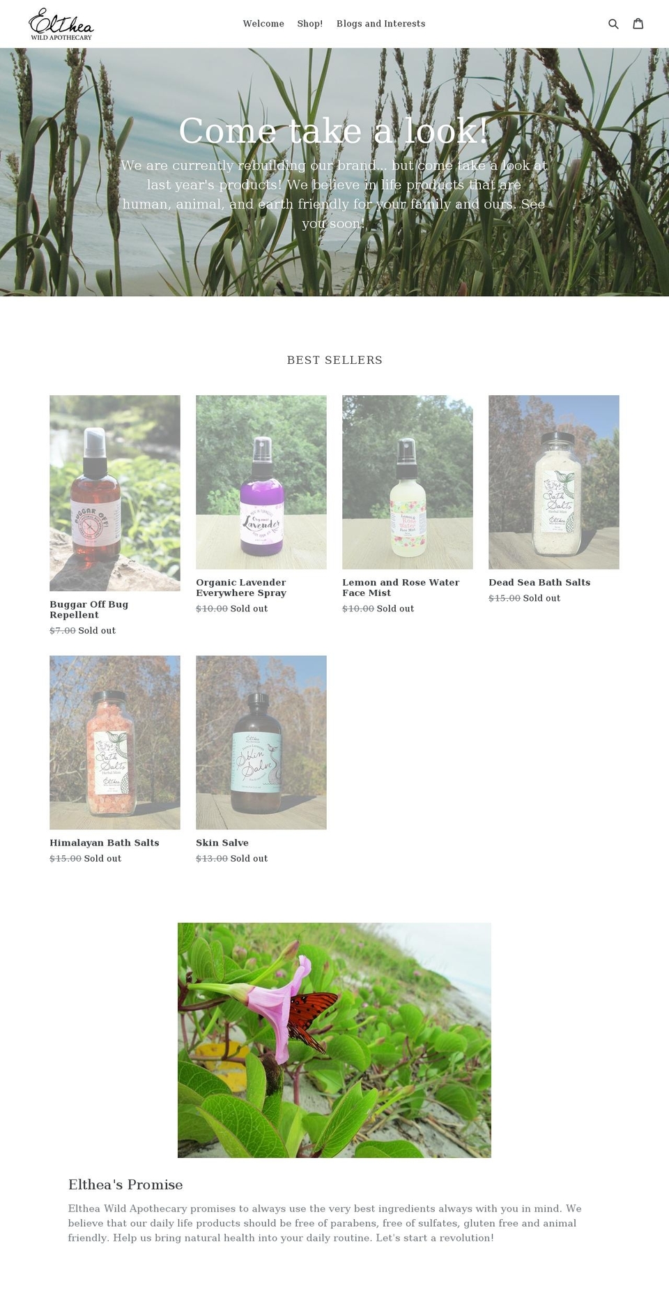eltheawildapothecary.com — Shopify storefront screenshot