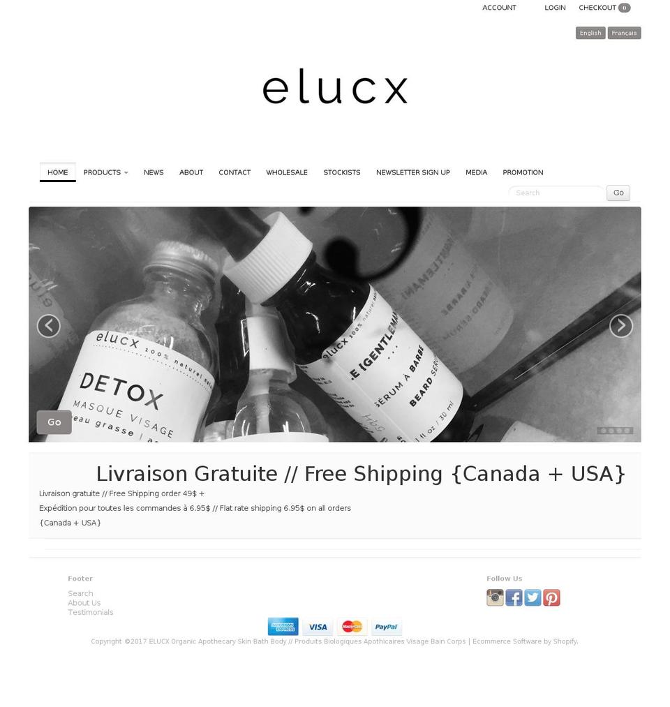 elucx.com shopify website screenshot