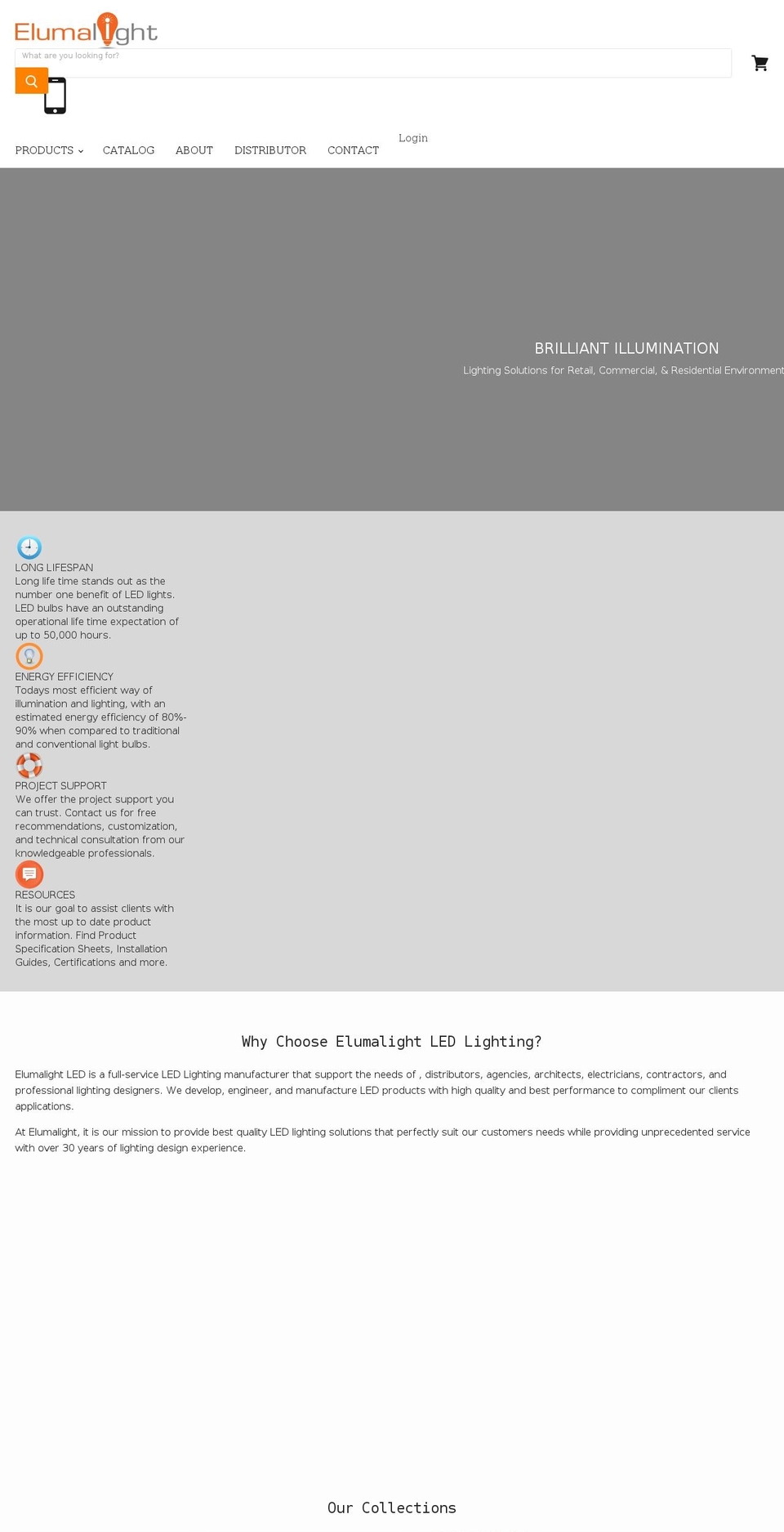 elumalight.com shopify website screenshot