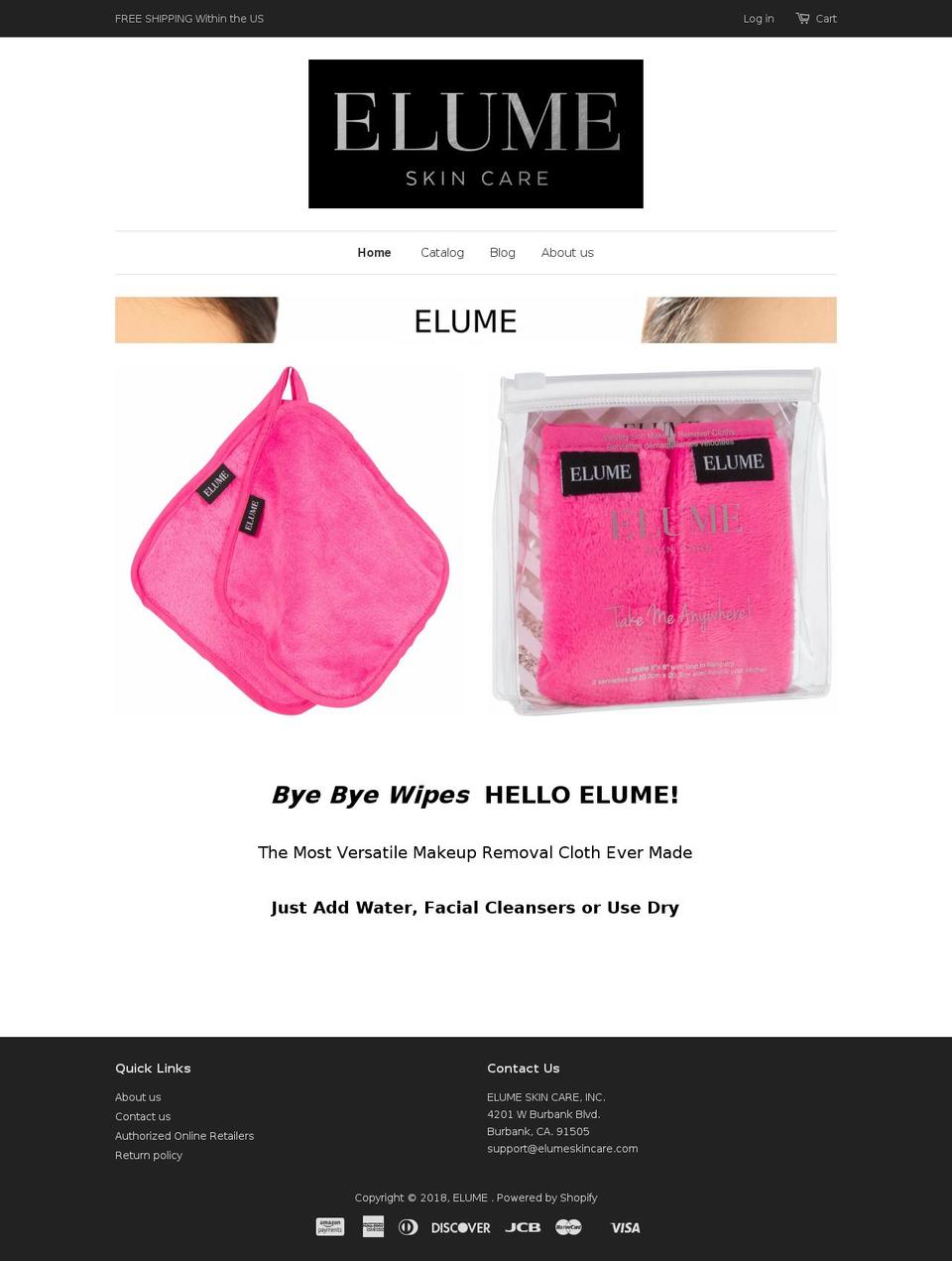 elumeskincare.com — Shopify storefront screenshot
