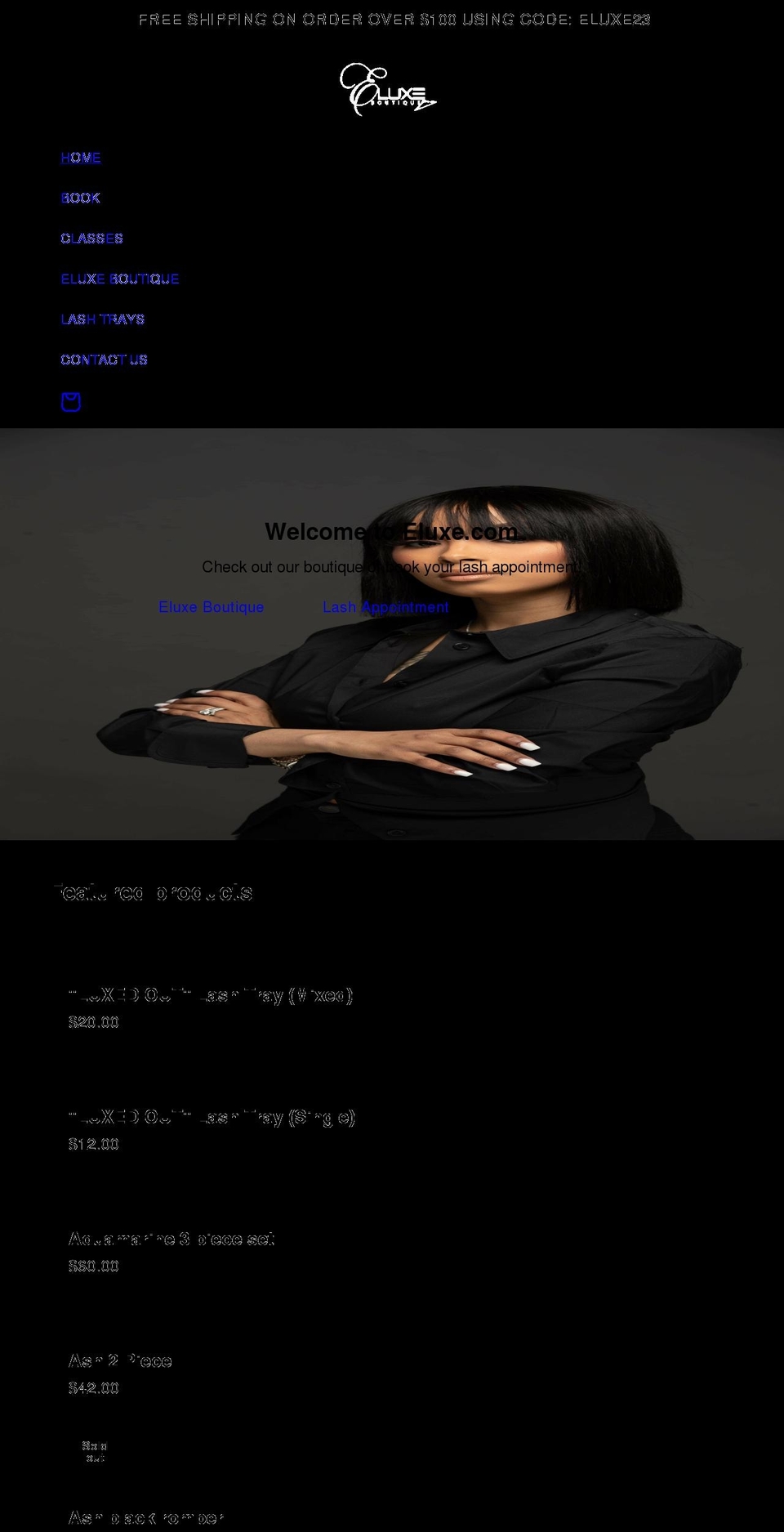 eluxeboutique.net shopify website screenshot