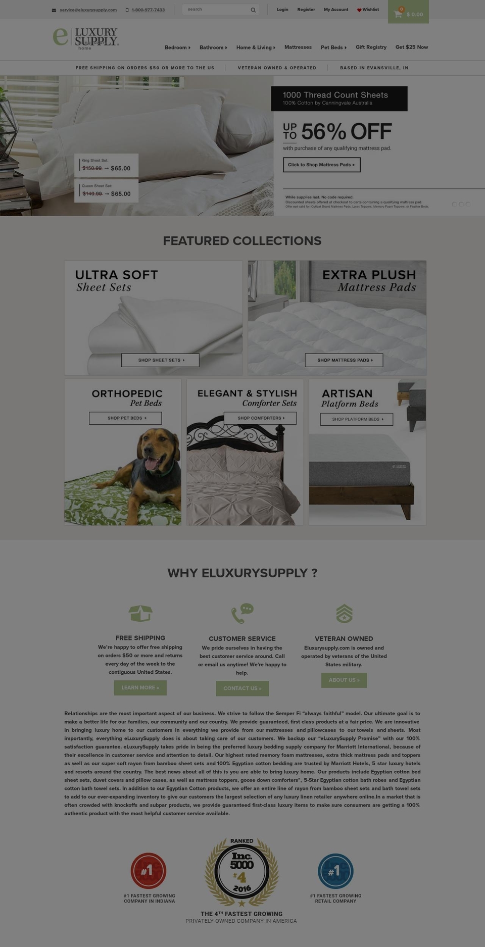 eluxurysupply.com shopify website screenshot