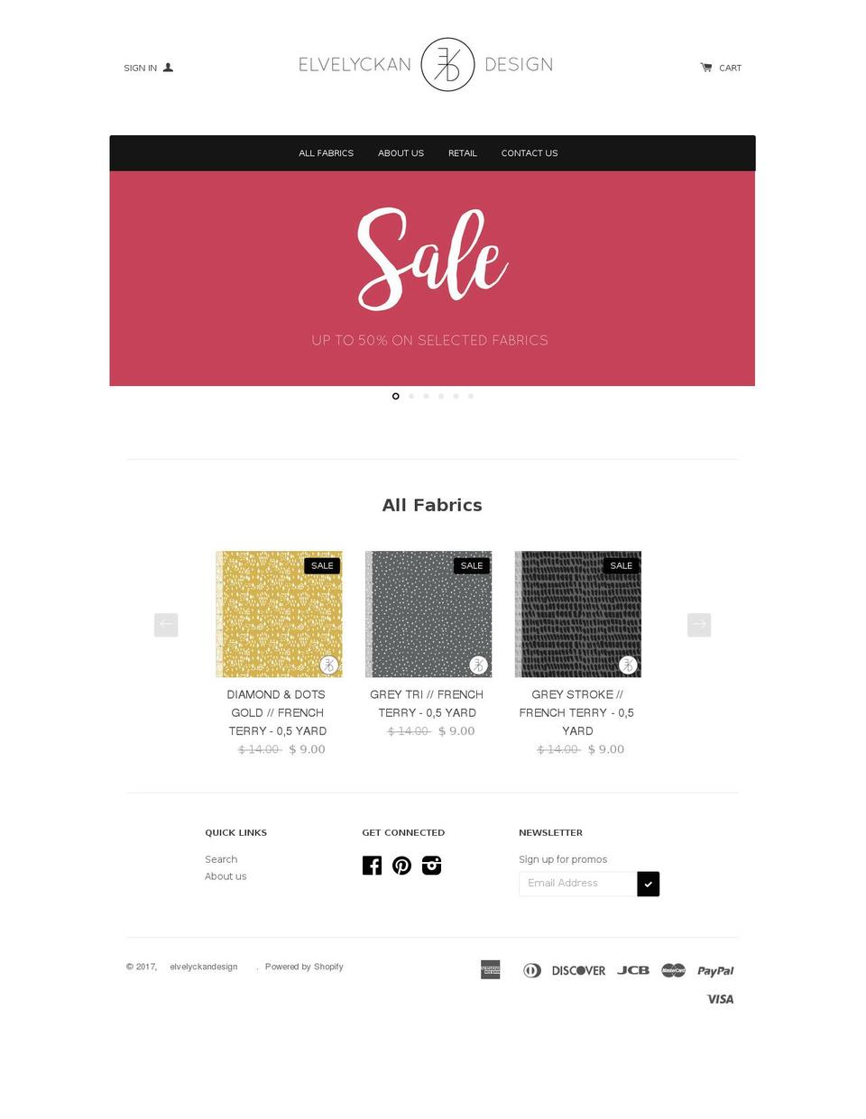 elvelyckandesign.us shopify website screenshot