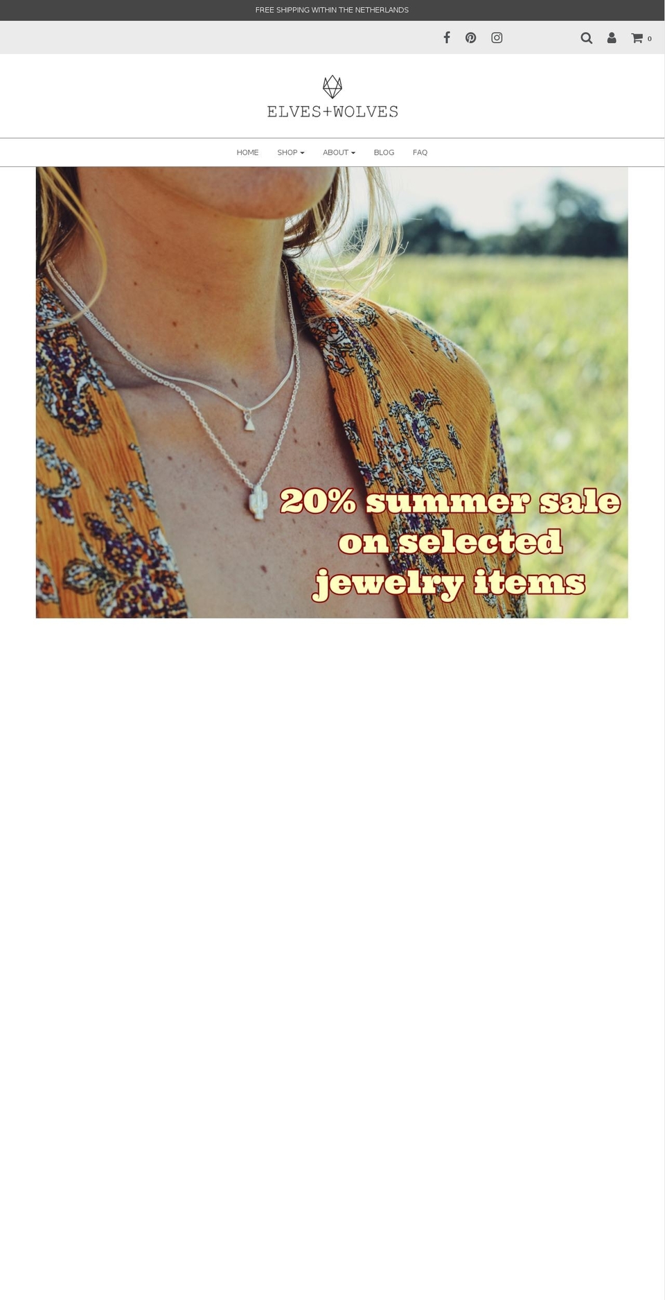 elvesandwolves.com shopify website screenshot