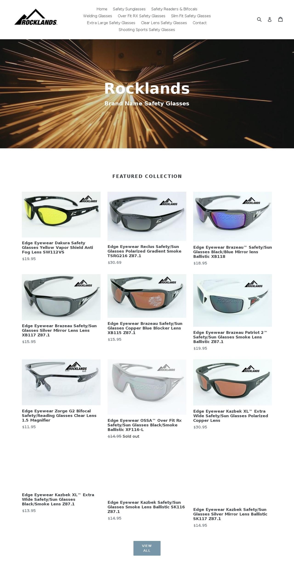 elvexsafetyglasses.com shopify website screenshot