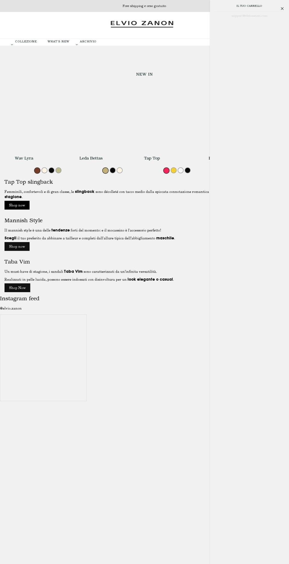 elviozanon.com shopify website screenshot