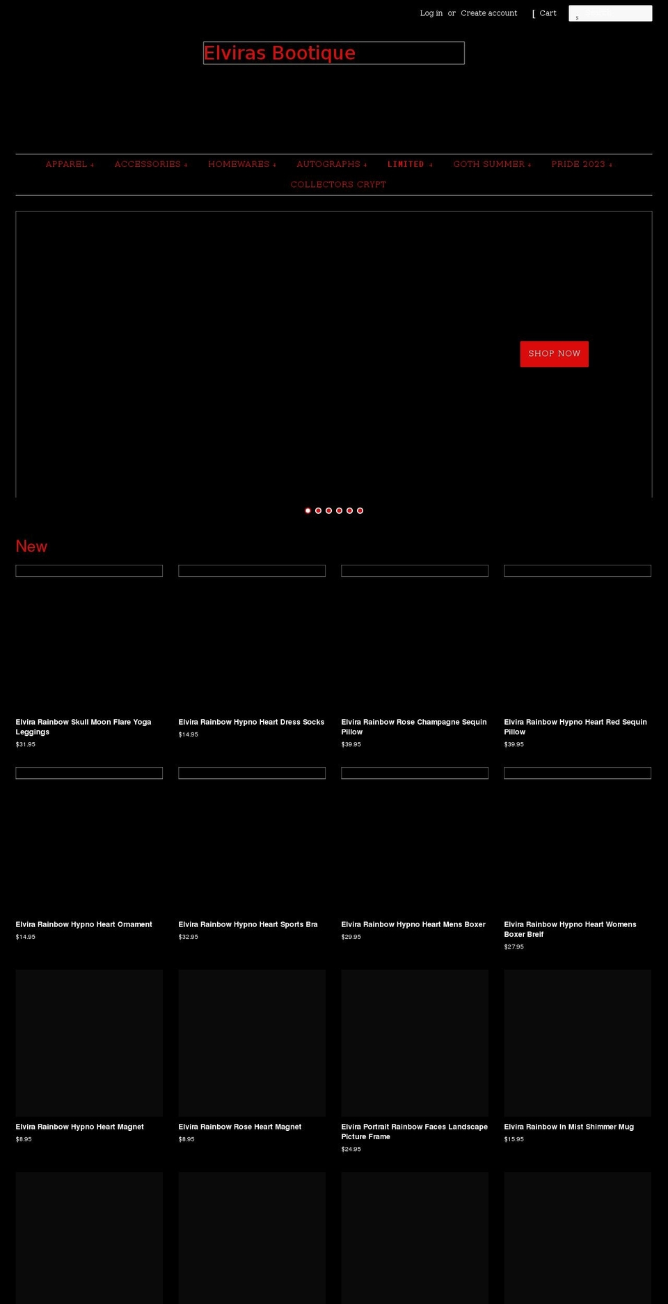elvirasbootique.com shopify website screenshot