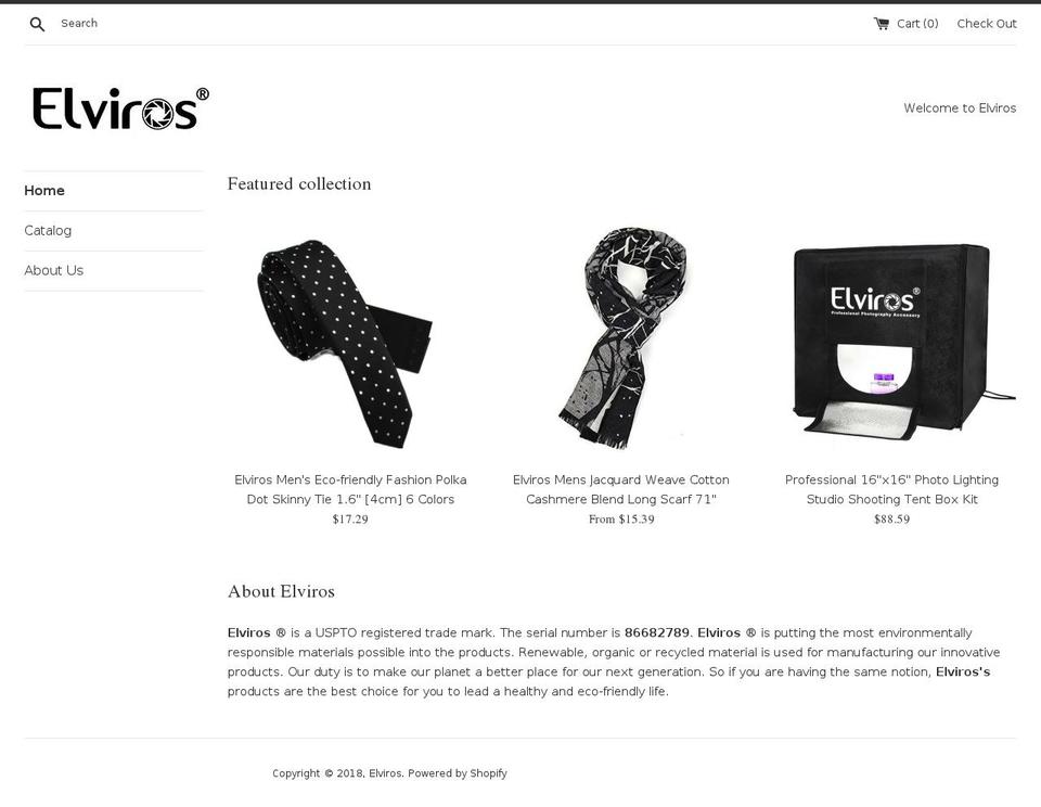 elviros.com shopify website screenshot