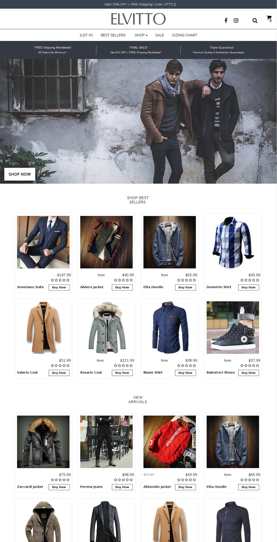 elvitto.com — Shopify storefront screenshot