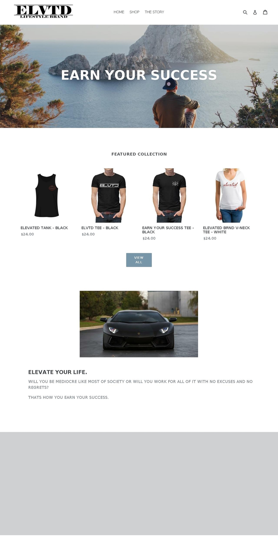 elvtd.com — Shopify storefront screenshot