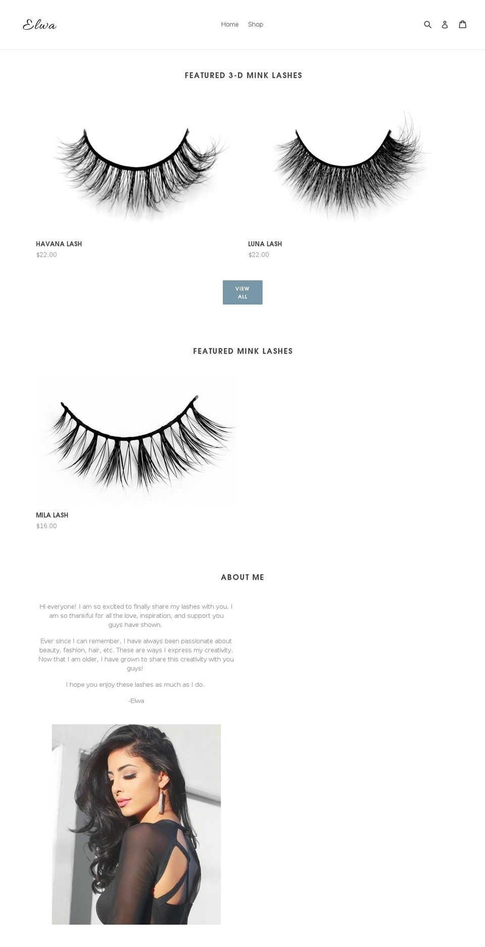 elwabeauty.com — Shopify storefront screenshot