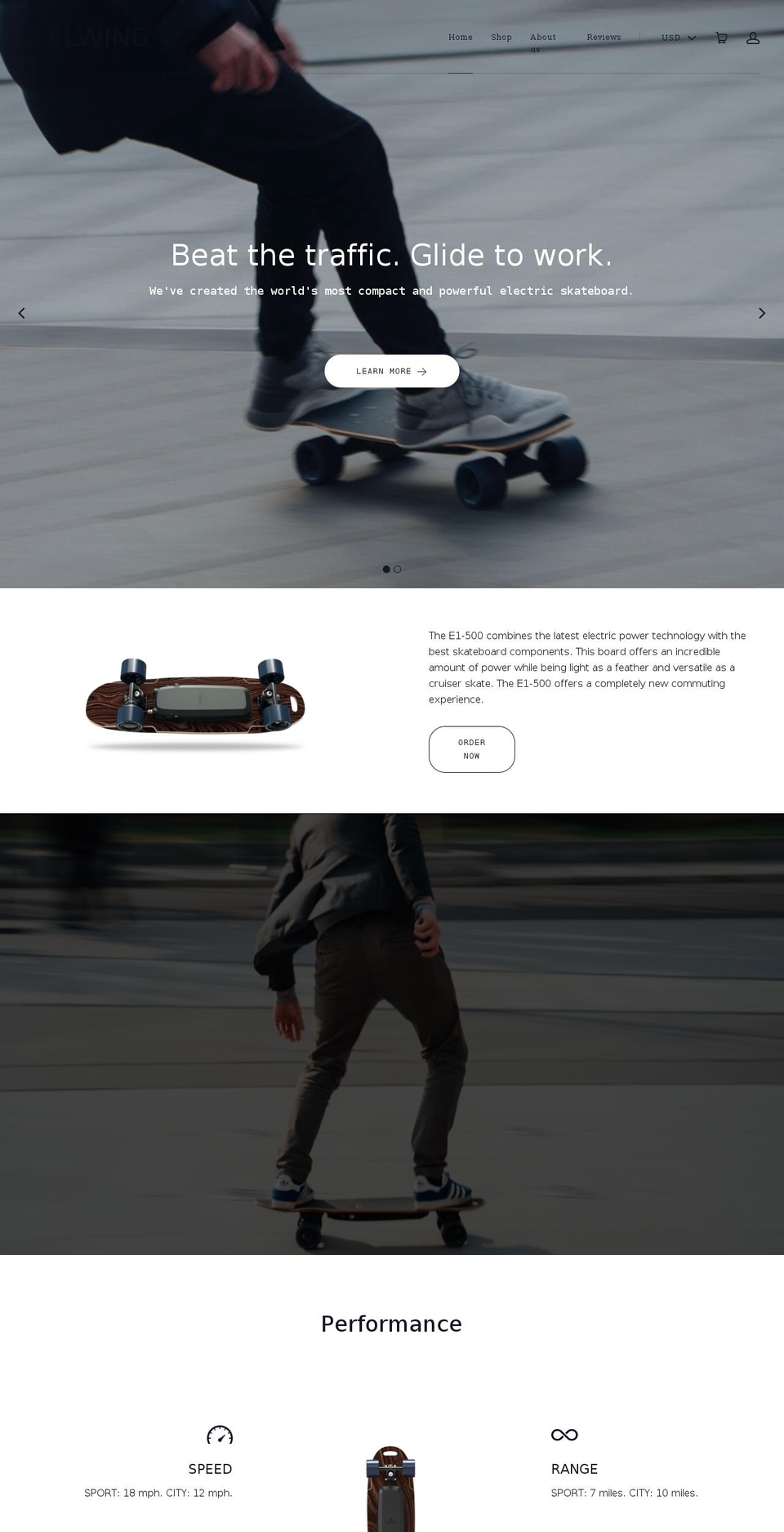 Motion Shopify theme site example elwingboards.com