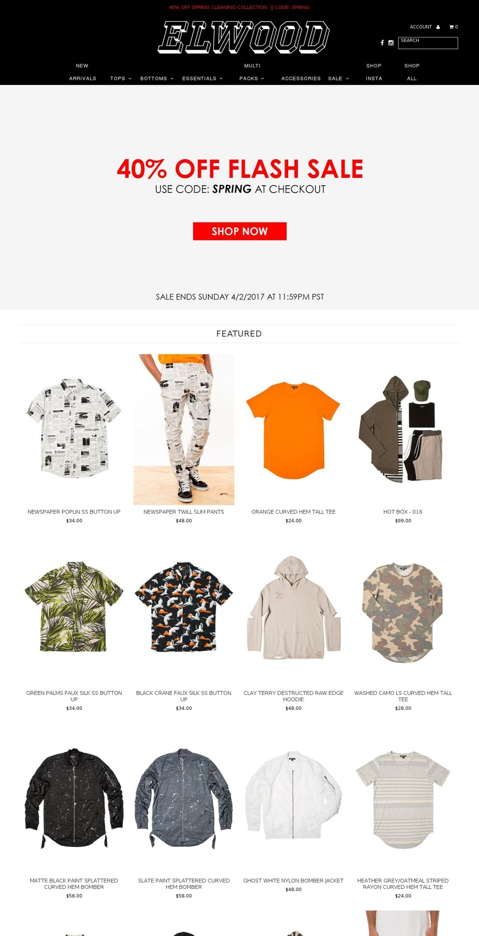 elwoodclothing.com shopify website screenshot