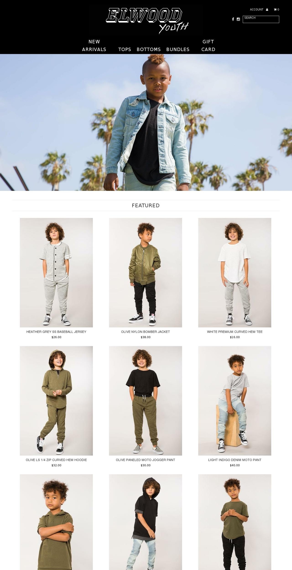 elwoodclothingyouth.com — Shopify storefront screenshot