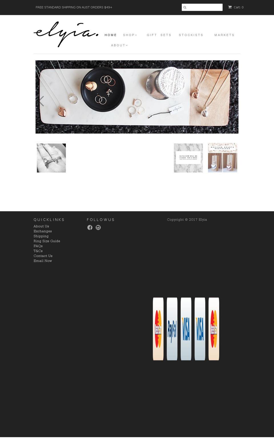 elyia.com shopify website screenshot