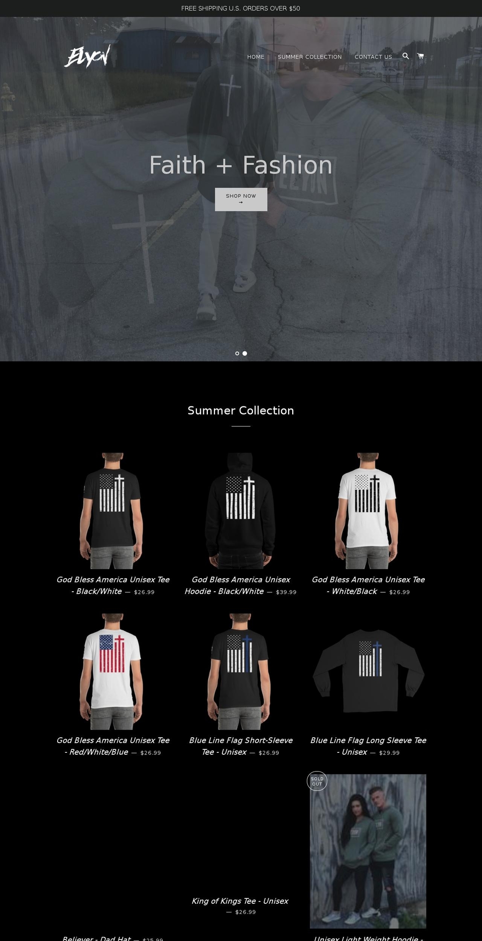 elyonclothing.com — Shopify storefront screenshot