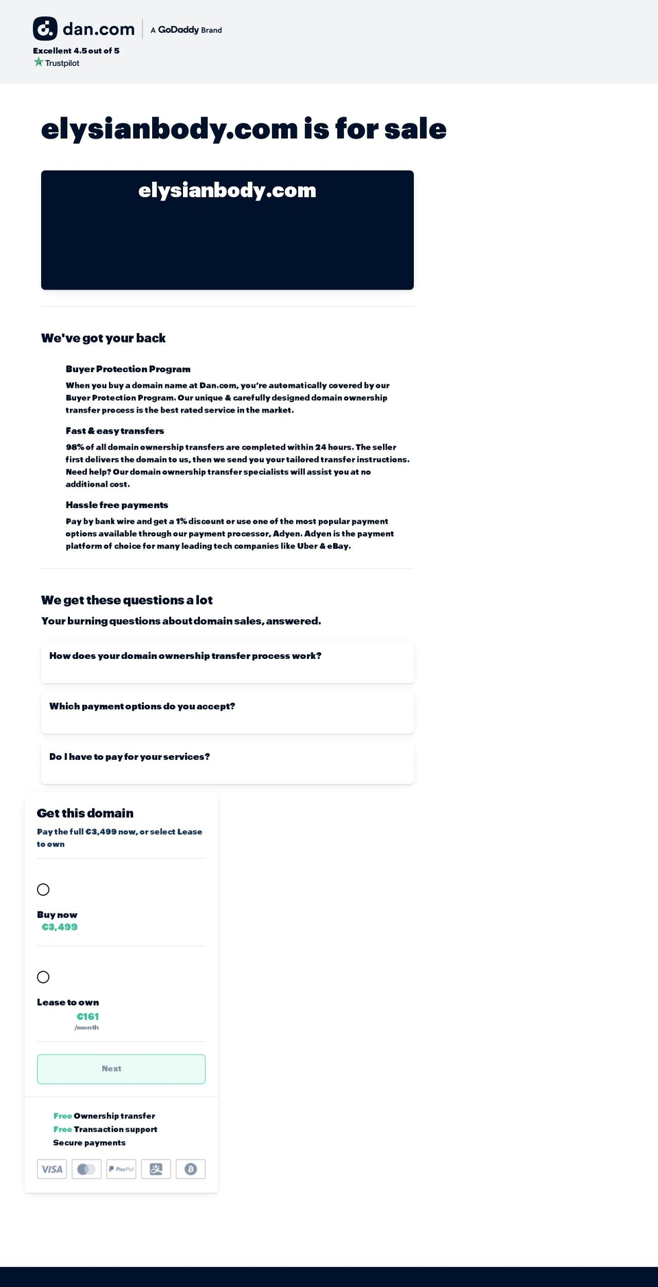 elysianbody.com shopify website screenshot