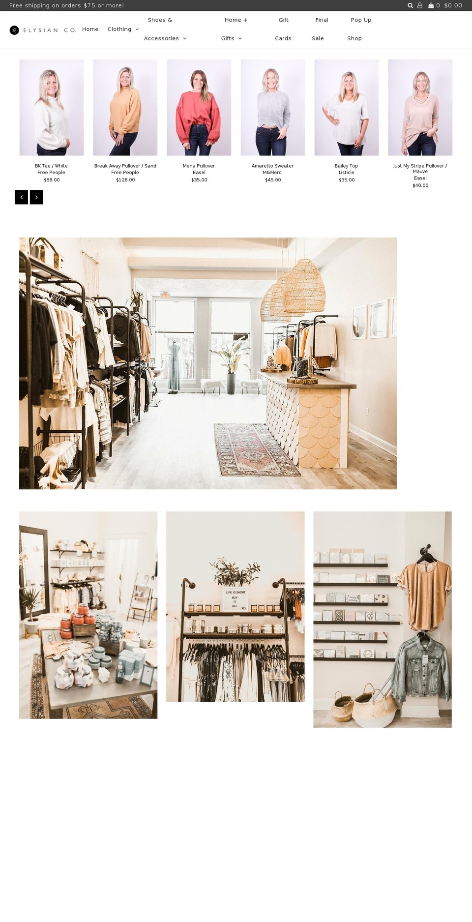 elysianco.com shopify website screenshot