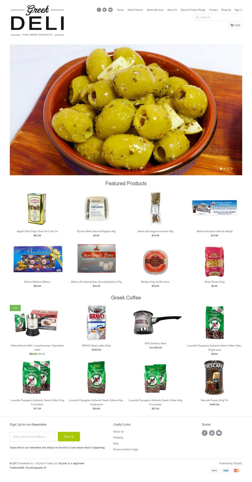 elysianfoods.co.nz shopify website screenshot