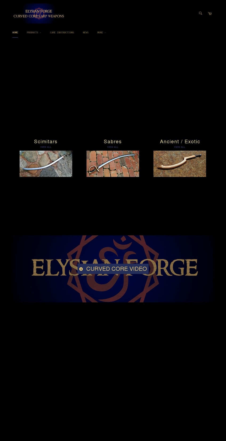 elysianforge.com shopify website screenshot