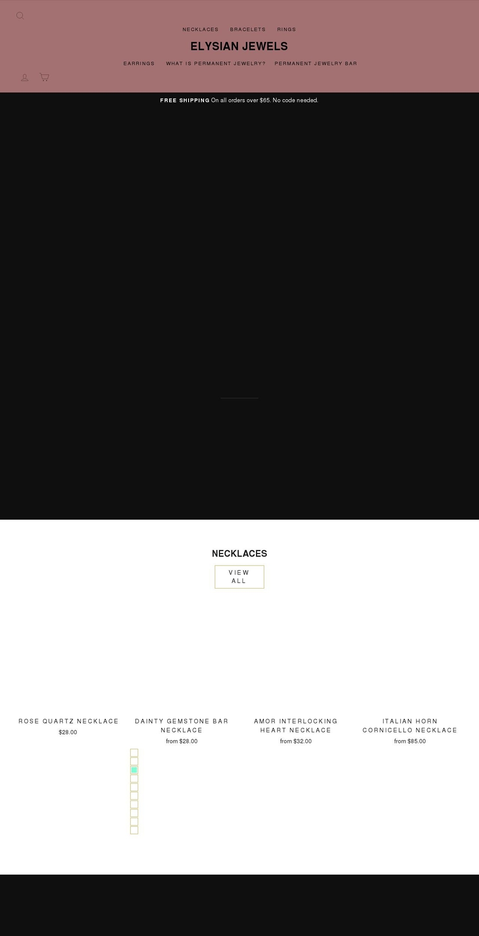 elysianjewelsnyc.com shopify website screenshot