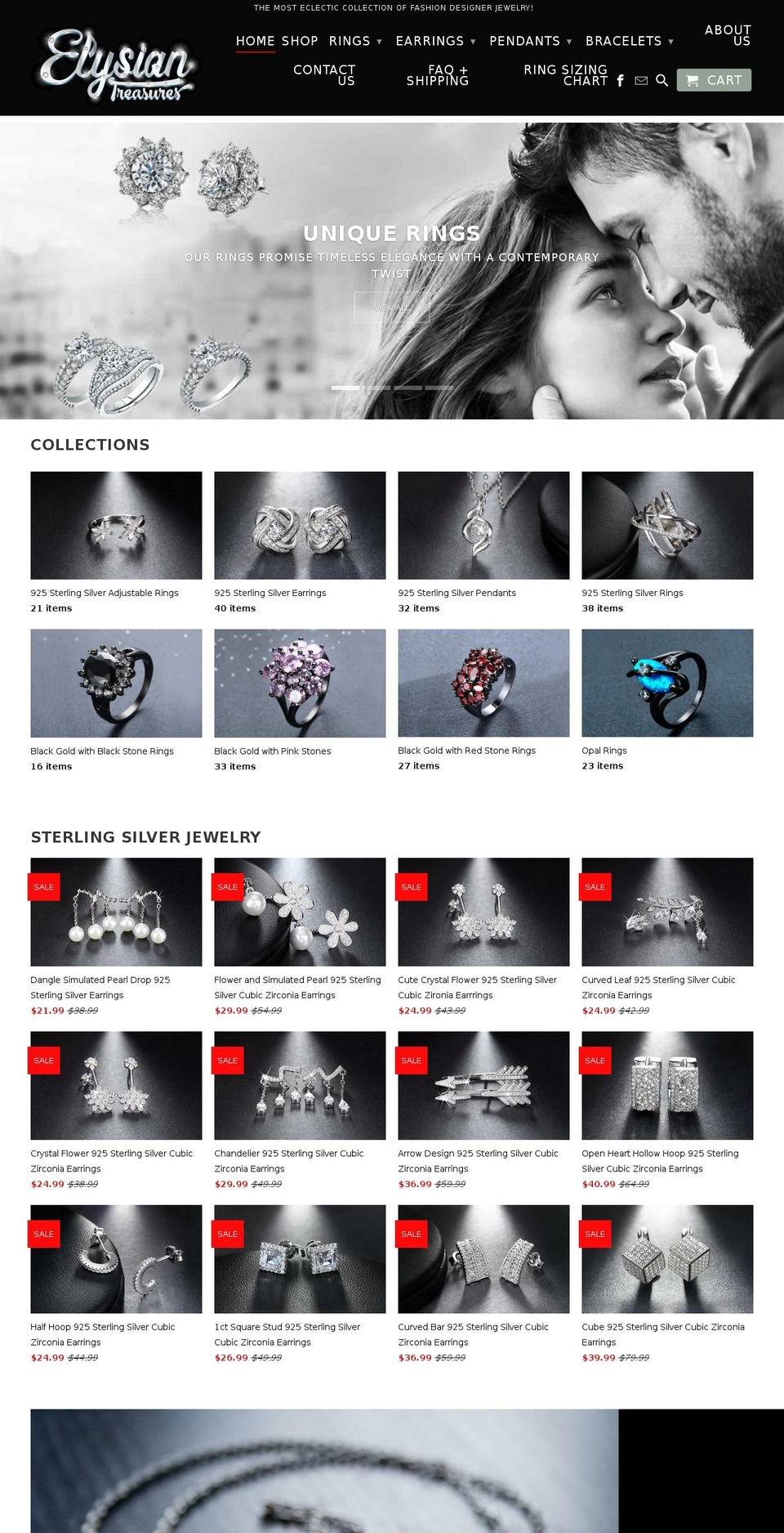 elysiantreasures.com — Shopify storefront screenshot