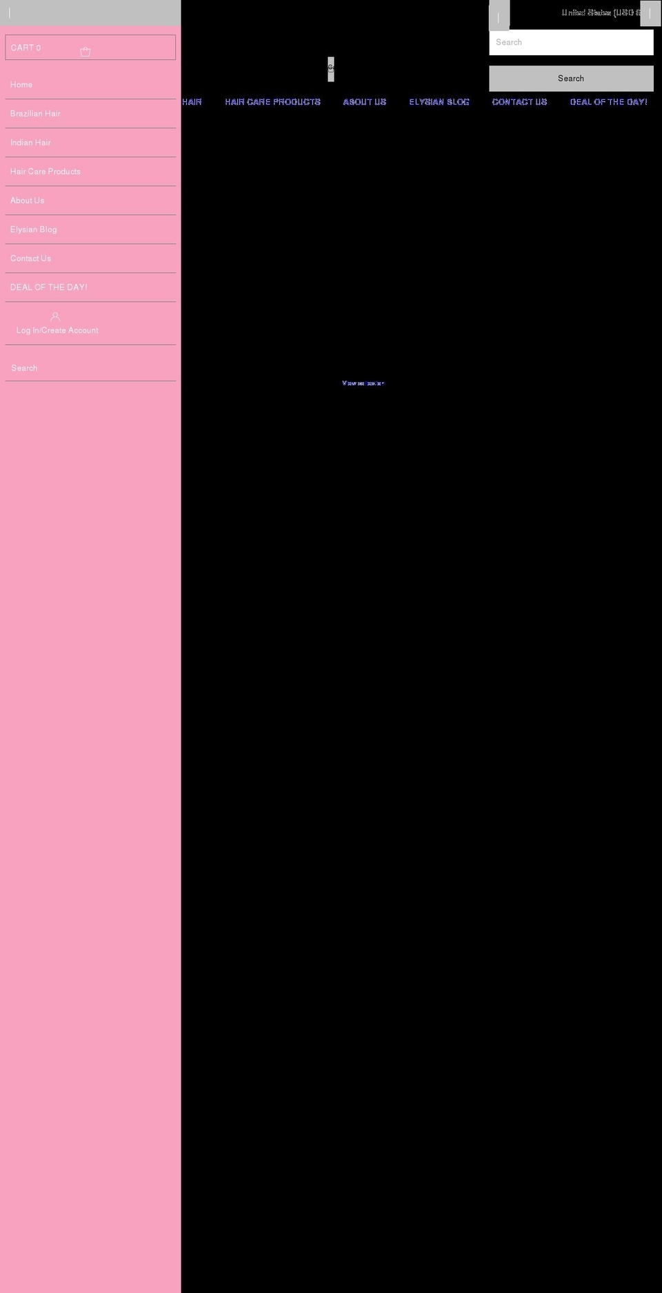 elysianvirginhair.com shopify website screenshot