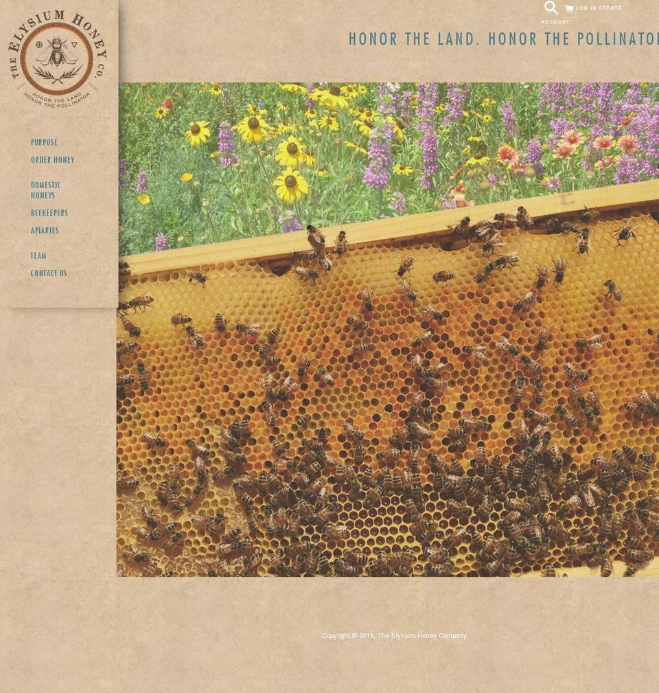 elysiumhoney.com — Shopify storefront screenshot