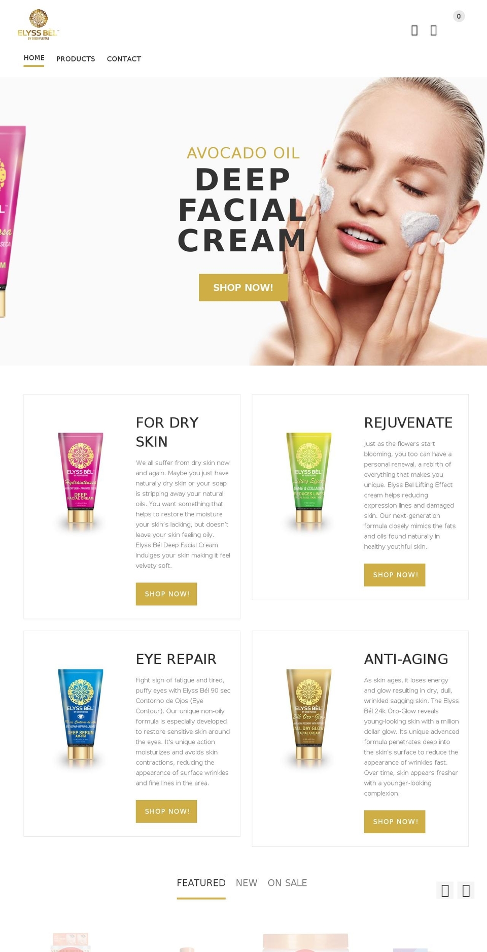 elyssbel.com — Shopify storefront screenshot