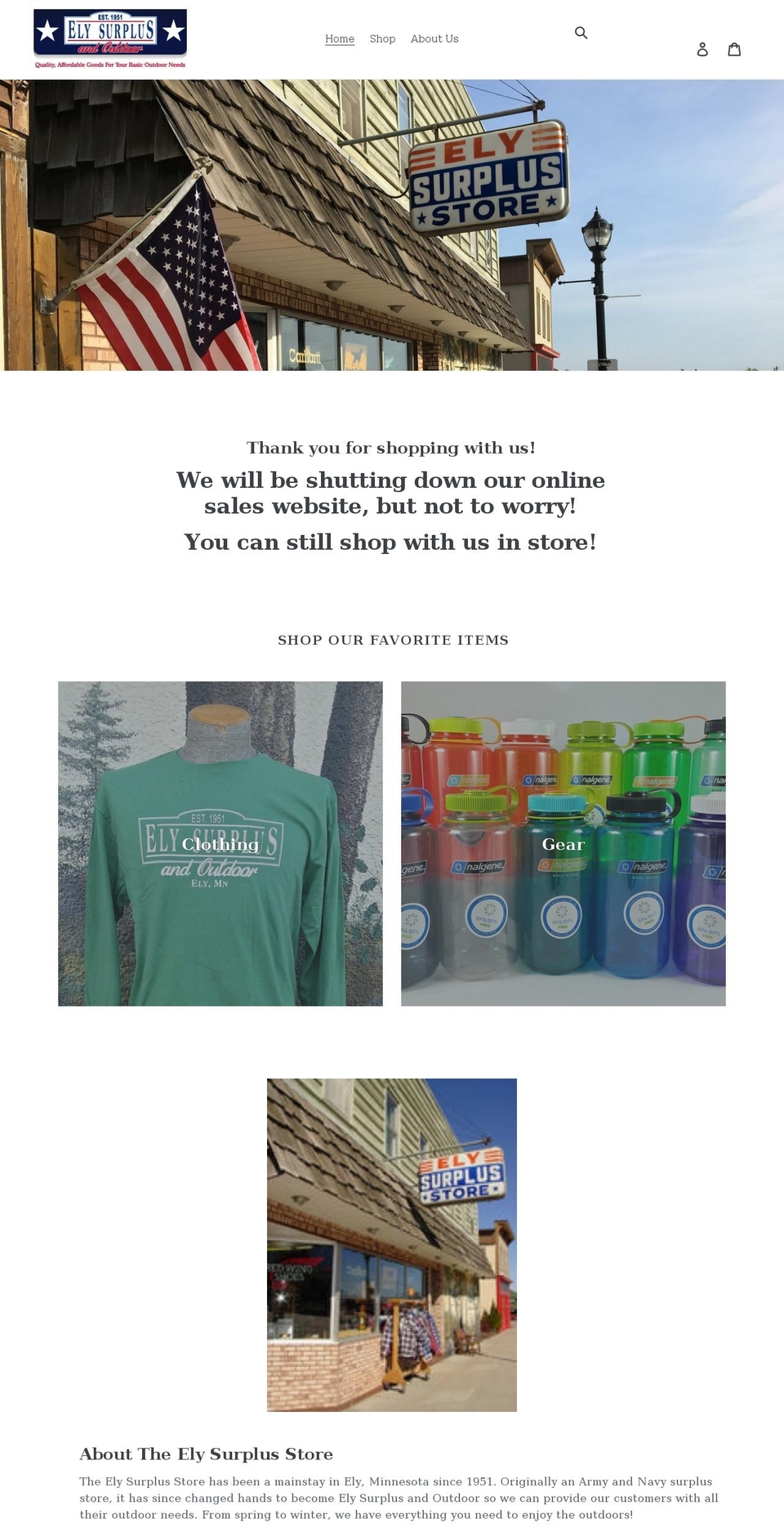 elysurplus.com shopify website screenshot