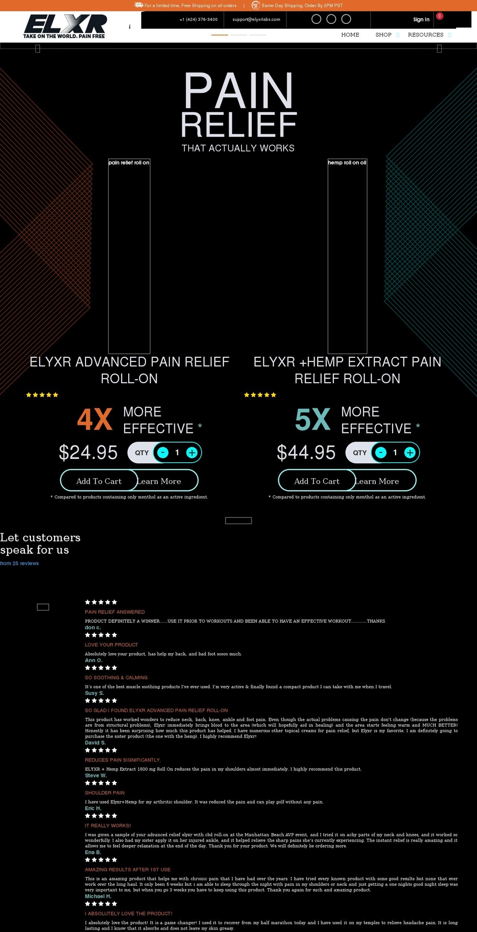 elyxrlabs.com shopify website screenshot
